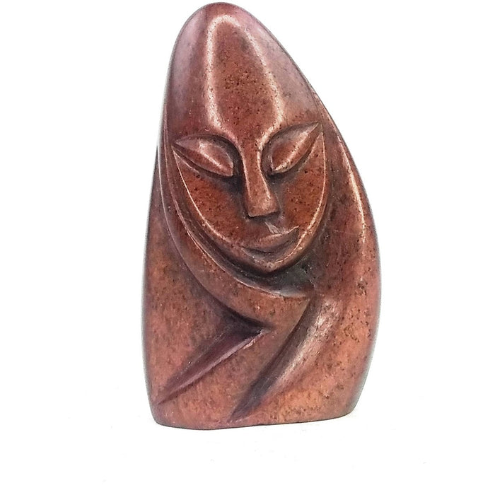 Red Stone Shona Thinker Statue Hand Carved In Zimbabwe