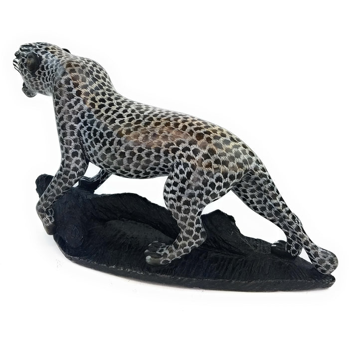 African Leopard Hand Carved In Zimbabwe