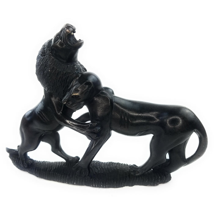 Lion Couple Hand Carved In Zimbabwe