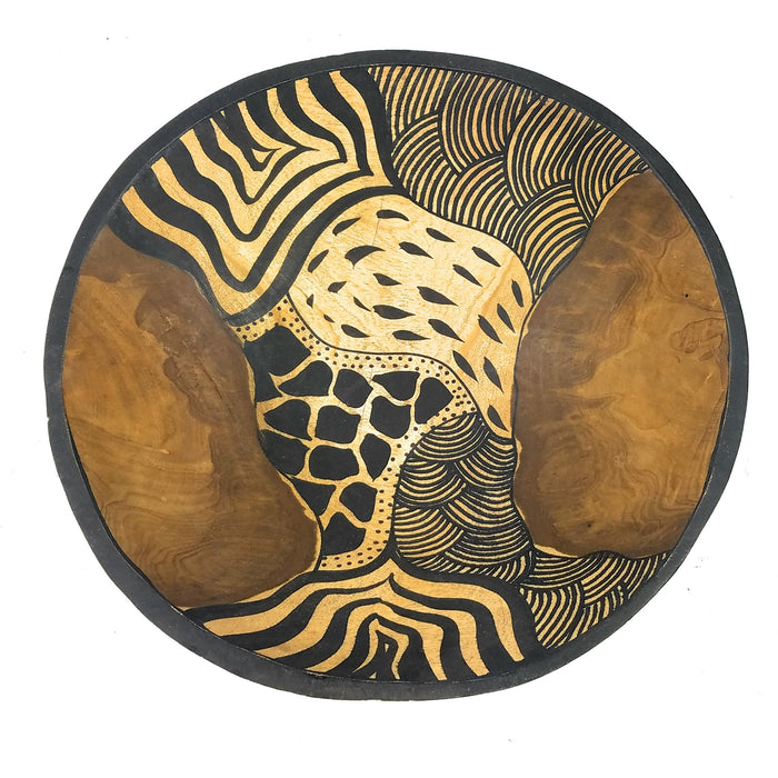 Safari Animal Print Bowl Hand Carved In Zimbabwe