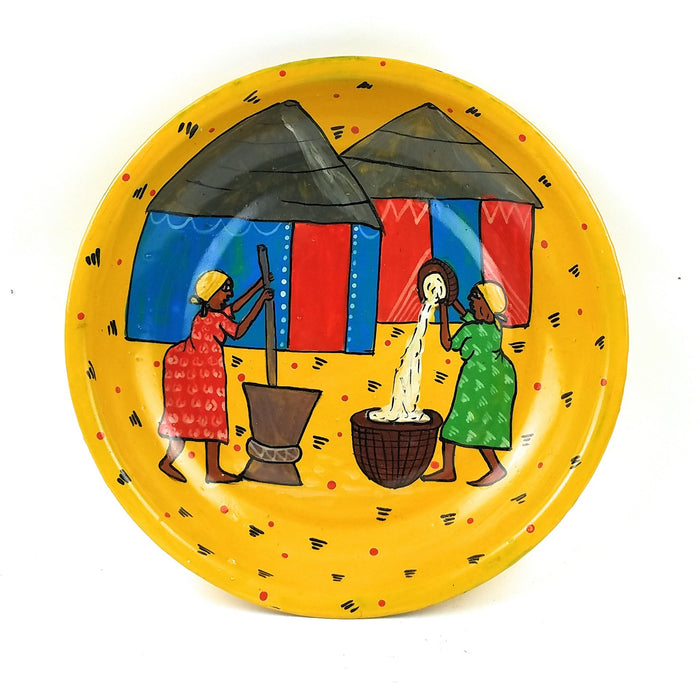 Painted Plate  - Village Setting