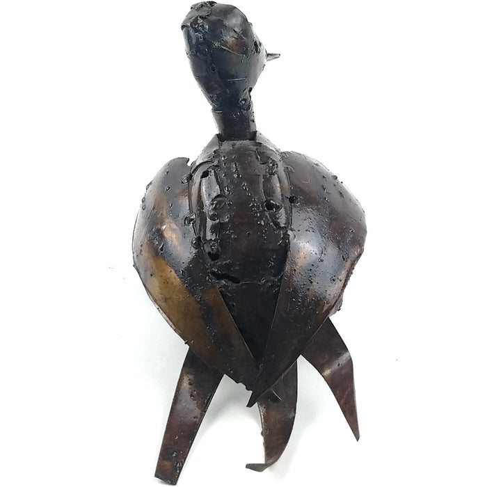 Recycled Sitting Metal Duck Handmade In Zimbabwe