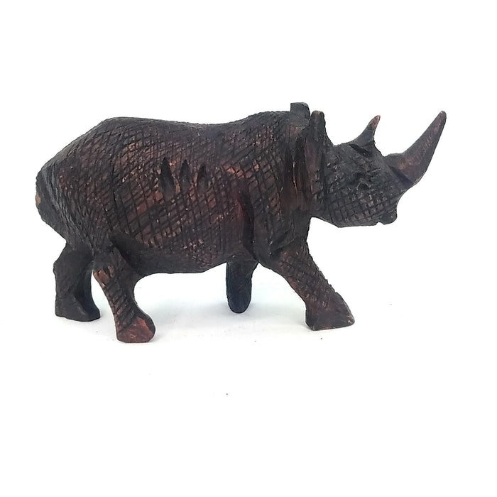 Ironwood Rhino Hand Carved In Zimbabwe