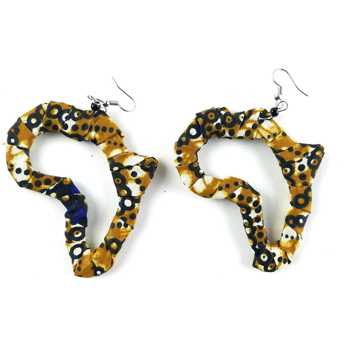 African Map Kitenge Earrings