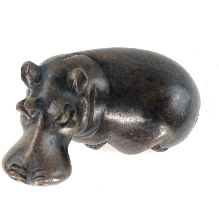 Resting Hippo Hand Carved In Zimbabwe