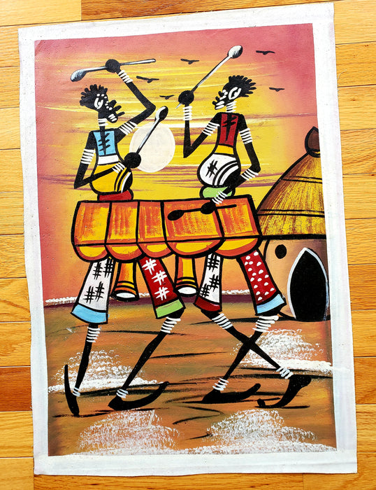 Mbira Players Canvas Painting