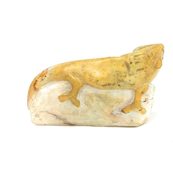 African Chameleon Statue | Stone Lizard | Hand Carved In Zimbabwe