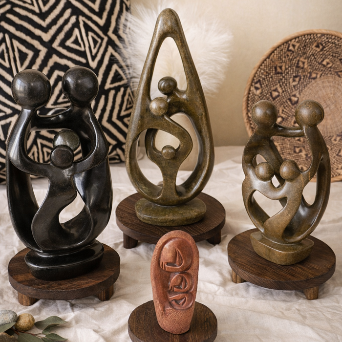Shona Stone Family Sculptures