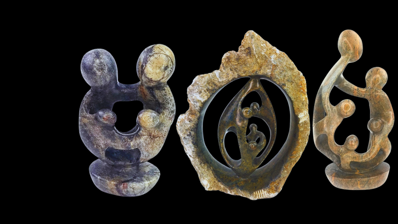 Shona Stone Family Sculptures