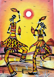 African Dancers with Shakers Painting – Cultural Canvas Wall Art