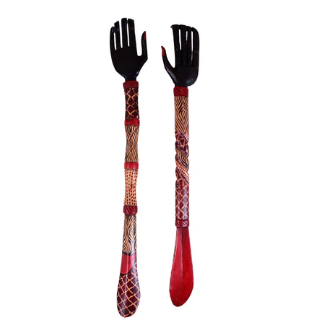 African Wooden Back Scratcher & Shoehorn
