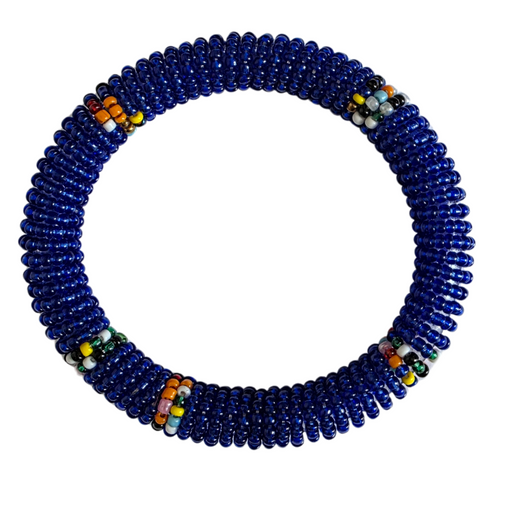 Dark Blue Maasai Bead Bracelet – Handmade African Jewelry