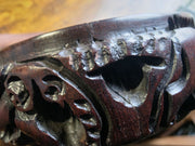 Ebony Wood Bowl – Raised Safari Animal Etchings