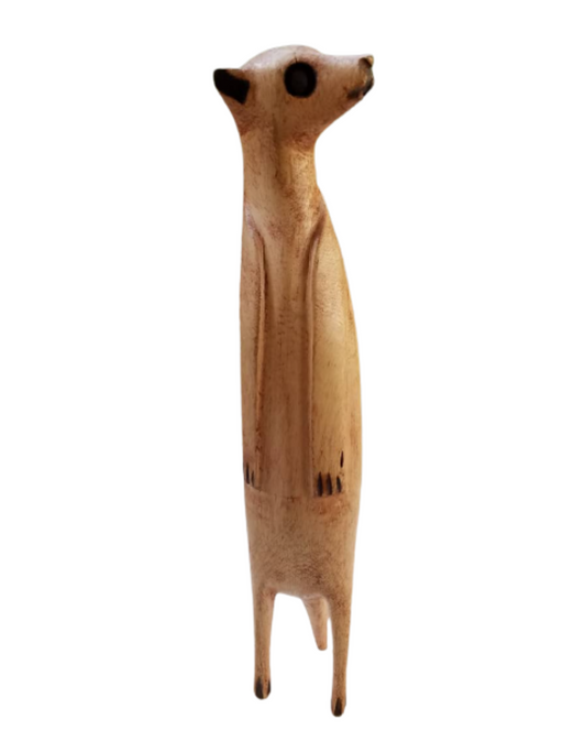 Hand-Carved Wooden Meerkat Statue – African Art from Zimbabwe