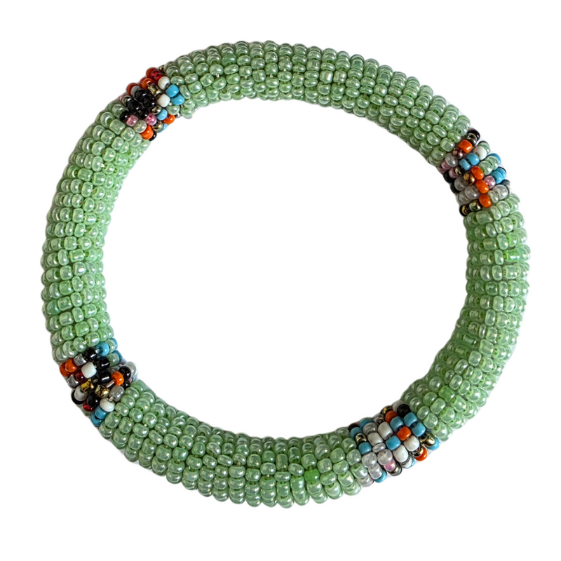 Light Green Maasai Bead Bracelet – Handmade African Jewelry