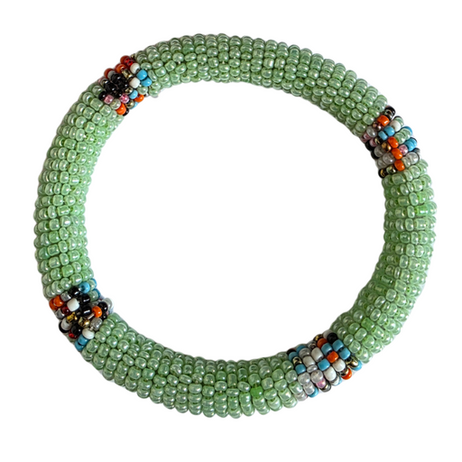 Light Green Maasai Bead Bracelet – Handmade African Jewelry