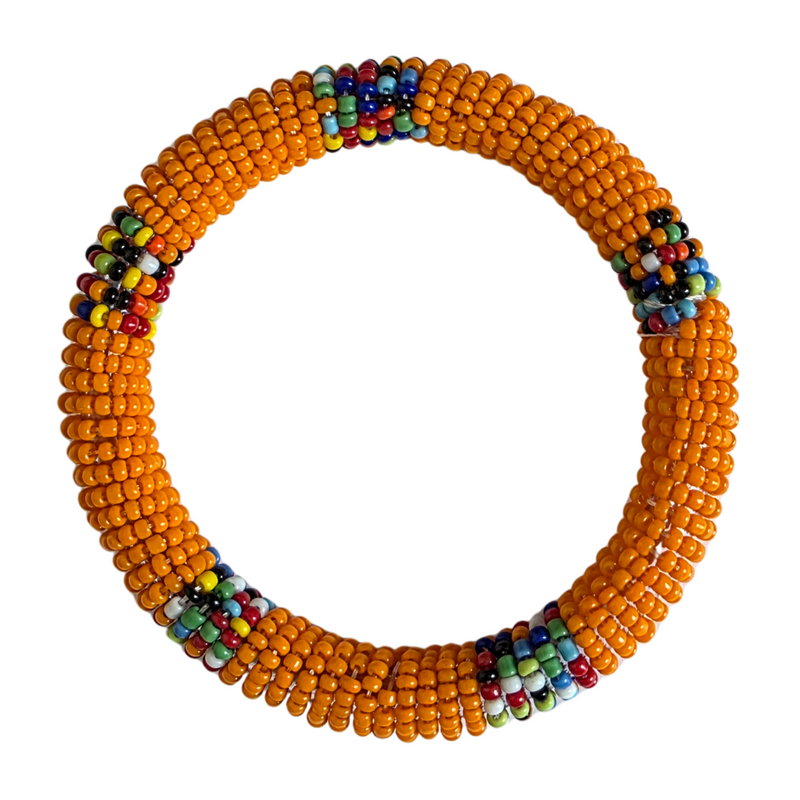 Orange Maasai Bead Bracelet – Handmade African Jewelry