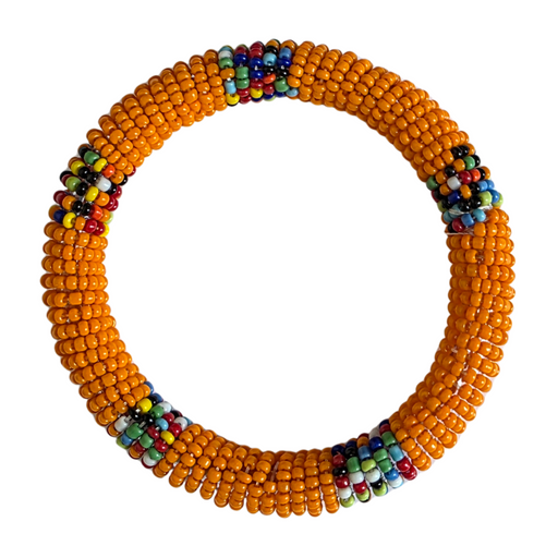 Orange Maasai Bead Bracelet – Handmade African Jewelry
