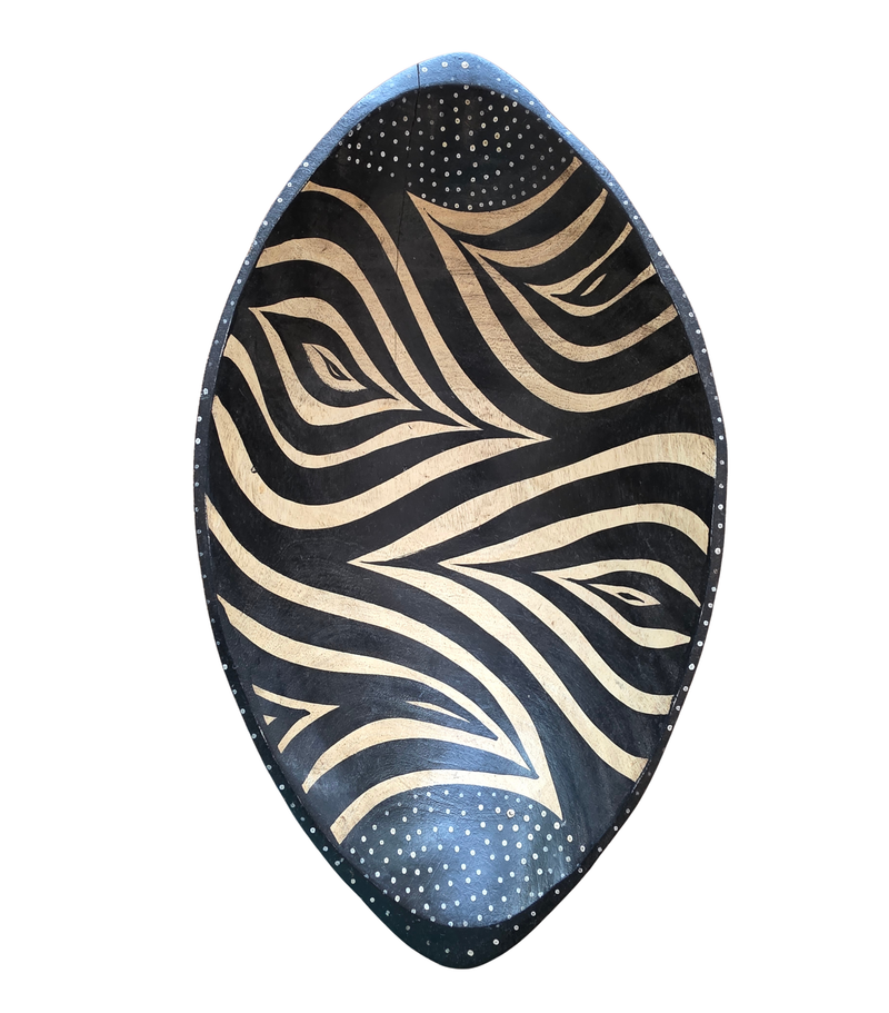 Jacaranda Wood Zebra Print Decorative Bowl | Hand Carved in Zimbabwe