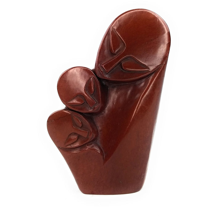 Red Stone Parent & Children Hand carved In Zimbabwe