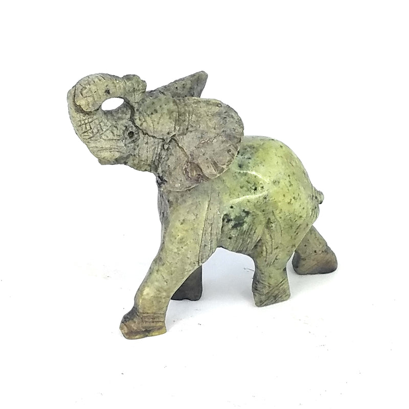 African Elephant Statue with Trunk Up | Hand Carved In Zimbabwe