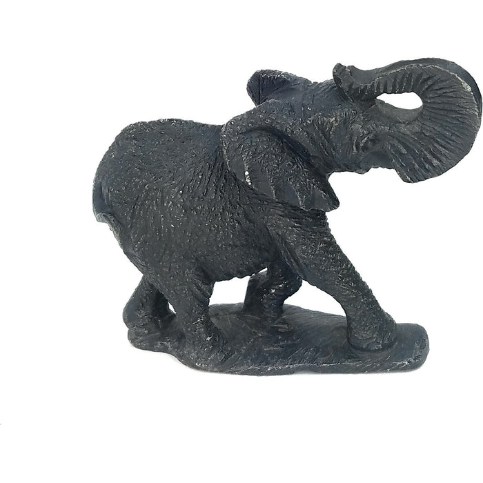 African Elephant Statue with Trunk Up | Hand Carved In Zimbabwe