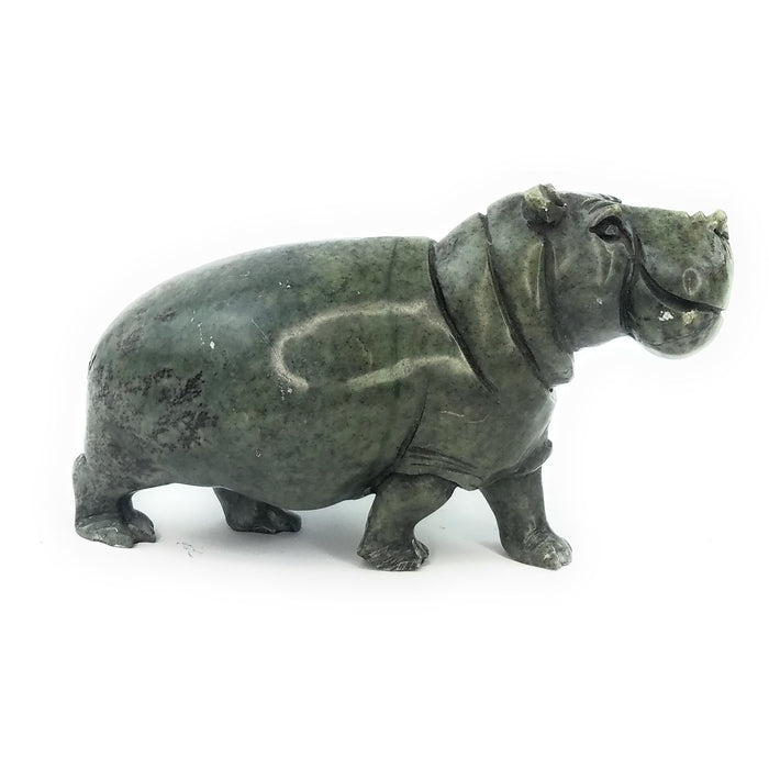 Standing Hippo Hand Carved In Zimbabwe