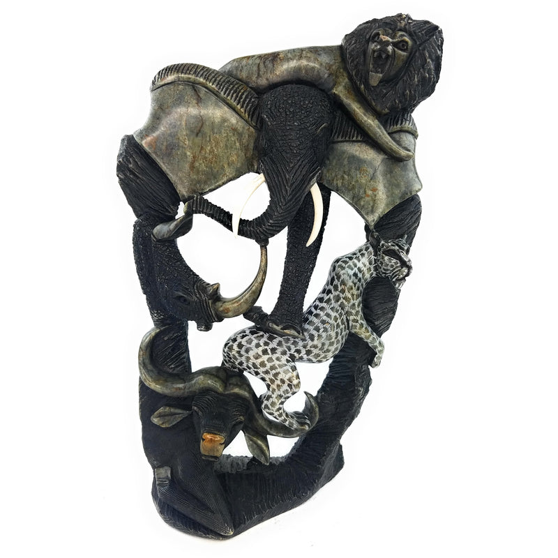 Big Five Safari Animals Stone Sculpture | Hand Carved In Zimbabwe