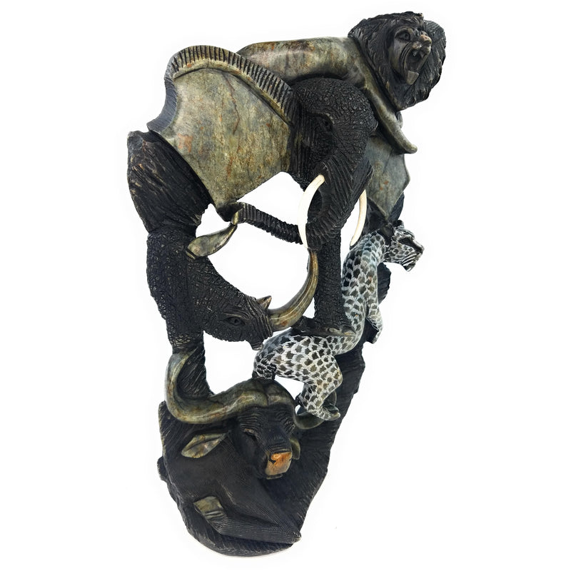 Big Five Safari Animals Stone Sculpture | Hand Carved In Zimbabwe