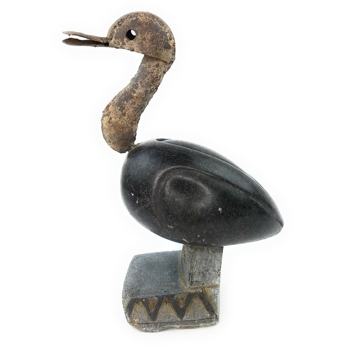 Recycled Metal and Stone Duck