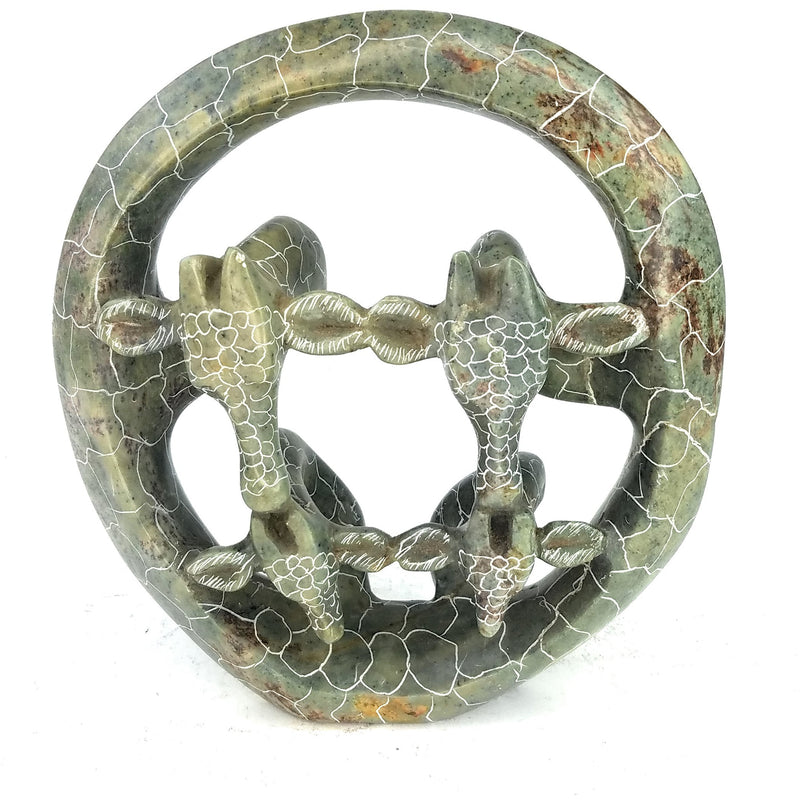 Giraffe Family Hand Carved In Zimbabwe