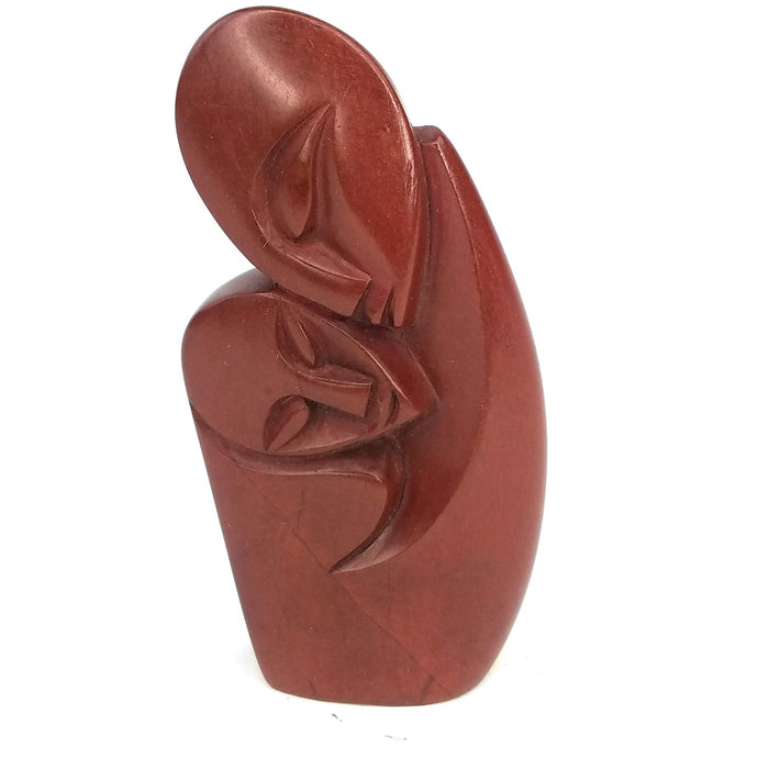 Red Stone Mother and Child Hand Carved In Zimbabwe