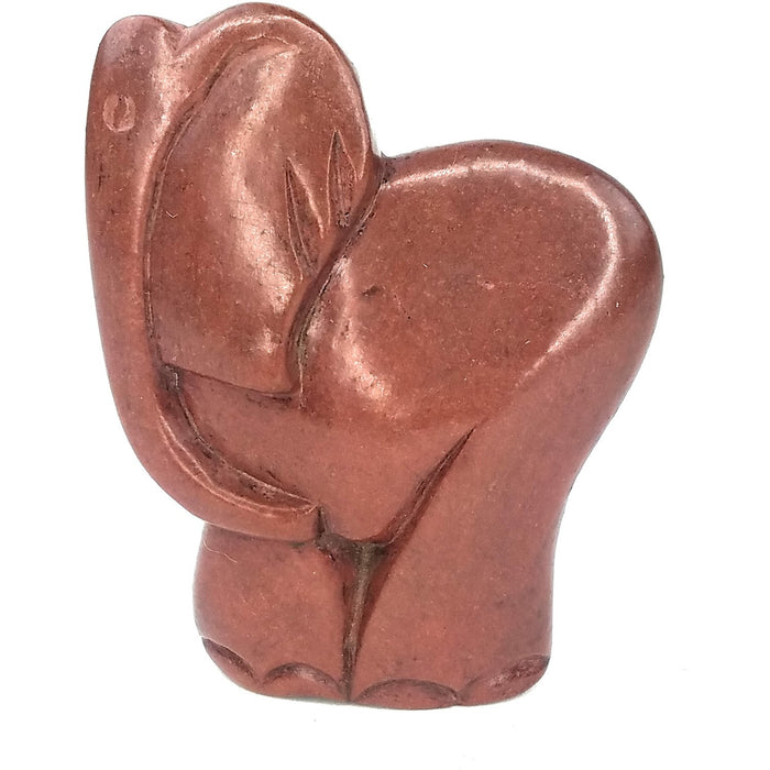 Red Stone African Elephant Statue | Hand Carved In Zimbabwe