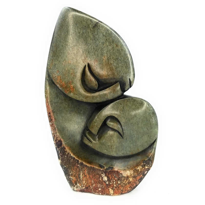 Parent Embracing Child Hand Carved In Zimbabwe