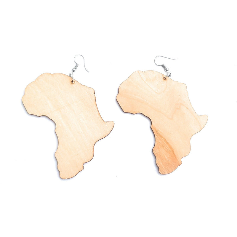 African Map Earrings