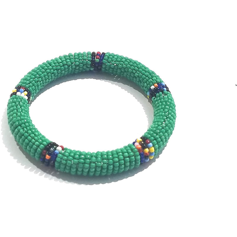 Massai Bead Bracelet - Matte Green