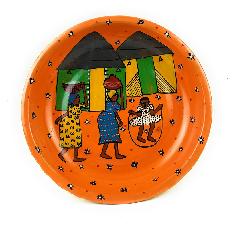 Painted Plate  - Village Setting