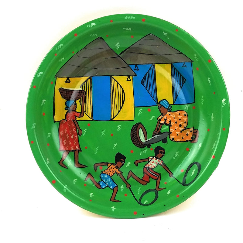 Painted Plate  - Village Setting