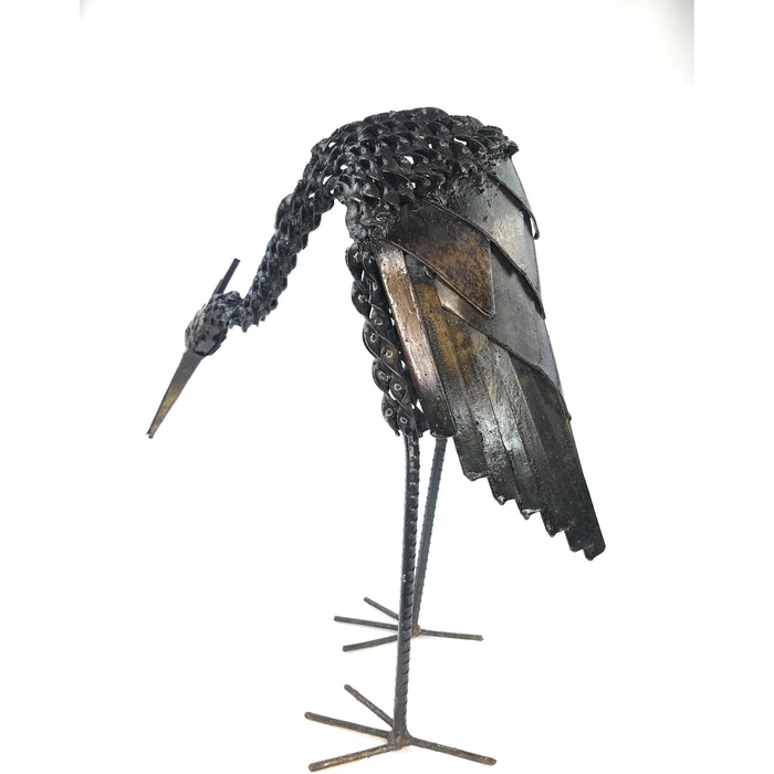 Black Raven Walking Cane Crow Hand Carved Wood Birds Decorative