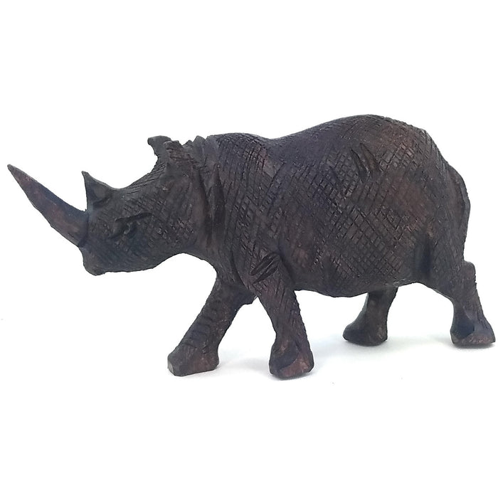 Ironwood Rhino Hand Carved In Zimbabwe
