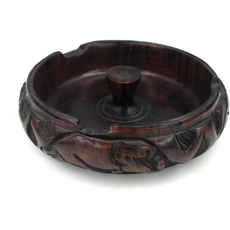 Safari Animal Ebony Wood Ashtray Handmade In Zimbabwe