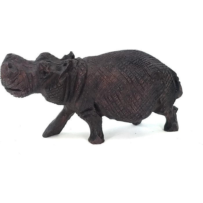 Ironwood Hippo Hand Carved In Zimbabwe