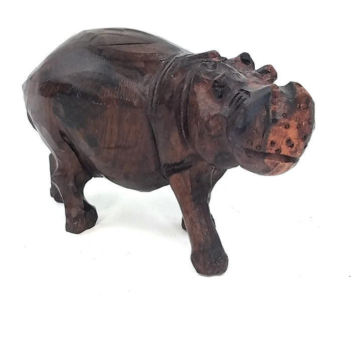 Ironwood Hippo Hand Carved In Zimbabwe