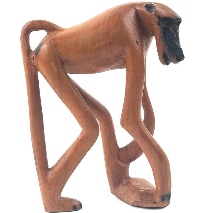 African Baboon Hand Carved In Zimbabwe