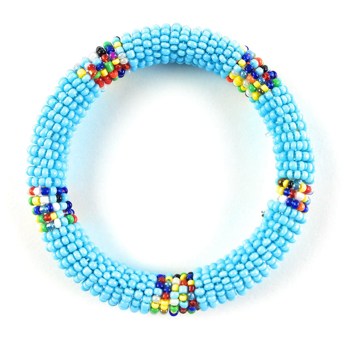 Massai Bead Bracelet - Light Blue