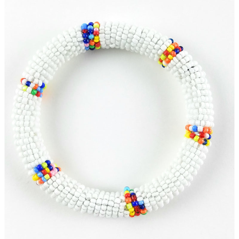 Massai Bead Bracelet - White