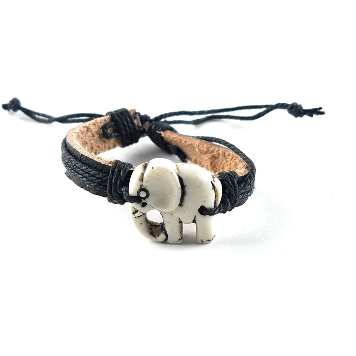African Elephant Leather Bracelet