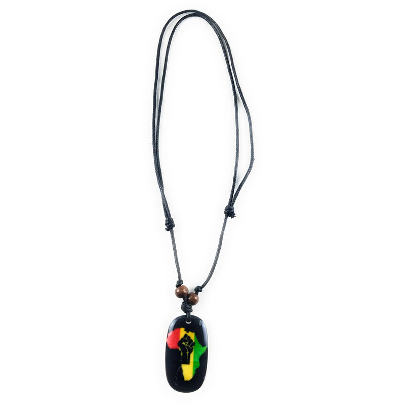 Rasta Africa Map Necklace