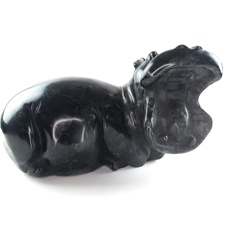 Resting Hippo Hand Carved In Zimbabwe