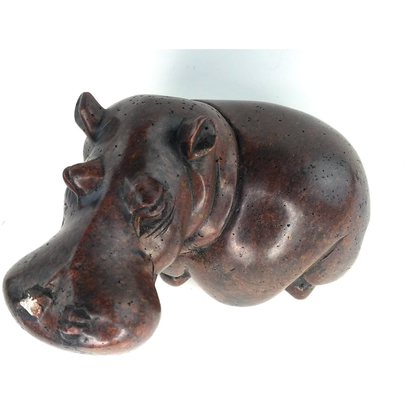 Resting Hippo Hand Carved In Zimbabwe